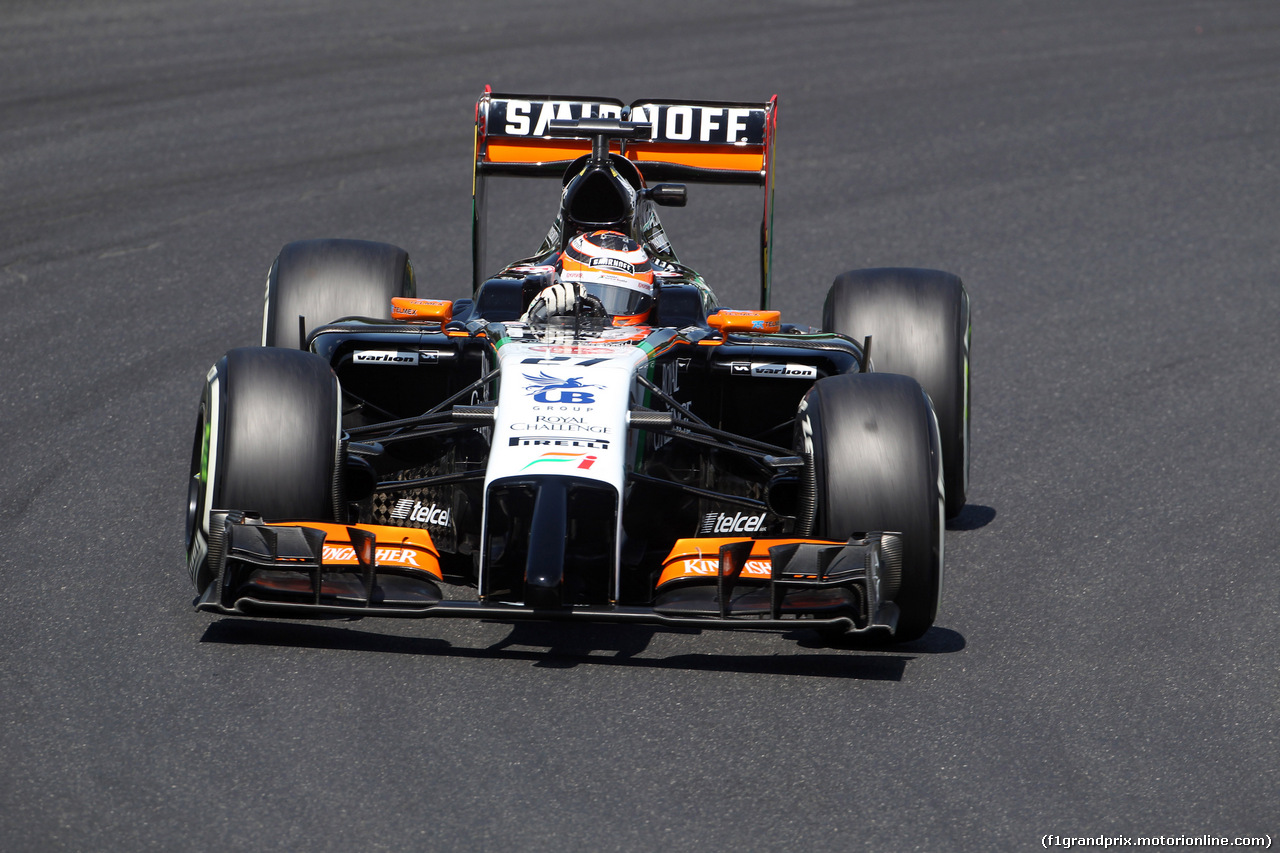 GP UNGHERIA, 25.07.2014- Prove Libere 2, Nico Hulkenberg (GER) Sahara Force India F1 VJM07