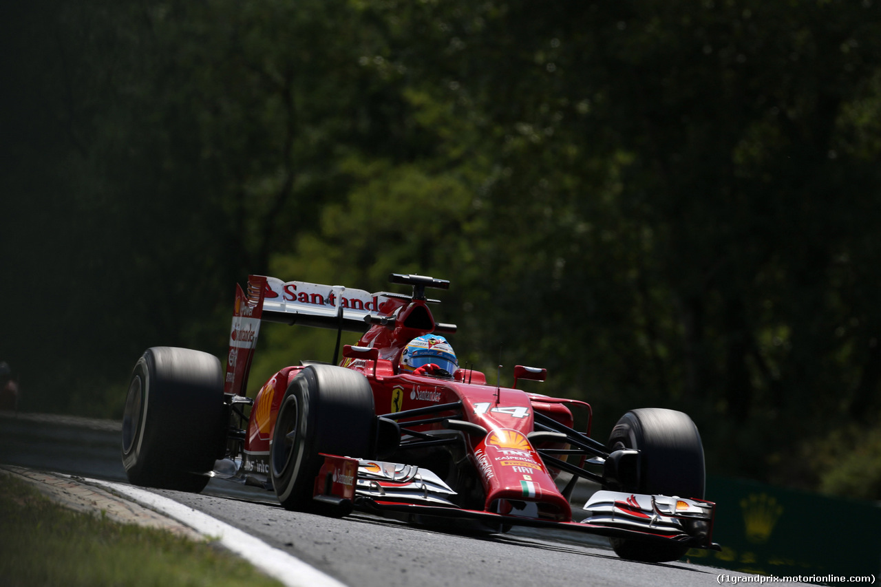 GP UNGHERIA, 25.07.2014- Prove Libere 2, Fernando Alonso (ESP) Ferrari F14-T