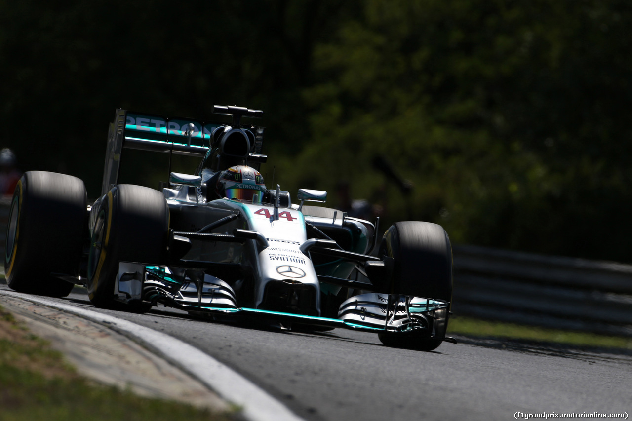 GP UNGHERIA, 25.07.2014- Prove Libere 2, Lewis Hamilton (GBR) Mercedes AMG F1 W05