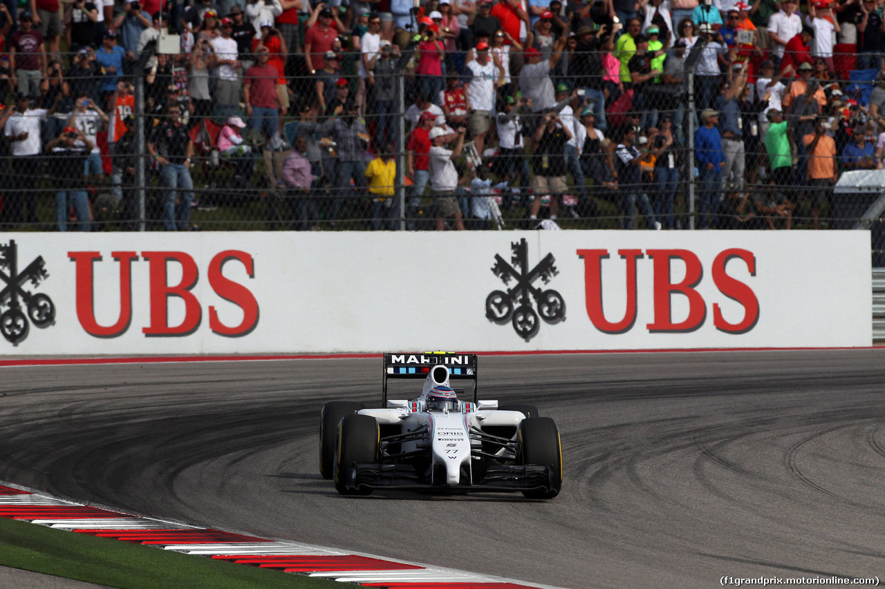 GP USA, 02.11.2014 - Gara, Valtteri Bottas (FIN) Williams F1 Team FW36