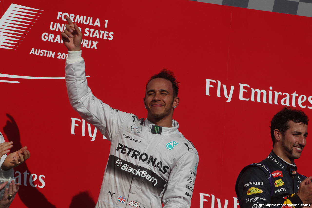 GP USA, 02.11.2014 - Gara, 1st position Lewis Hamilton (GBR) Mercedes AMG F1 W05