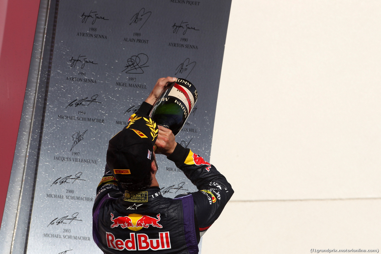 GP USA, 02.11.2014 - Gara, terzo Daniel Ricciardo (AUS) Red Bull Racing RB10