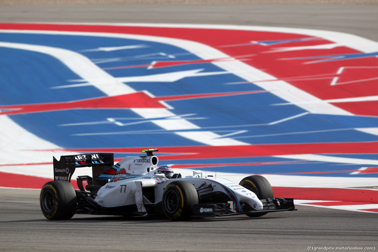 GP USA, 02.11.2014 - Gara, Valtteri Bottas (FIN) Williams F1 Team FW36