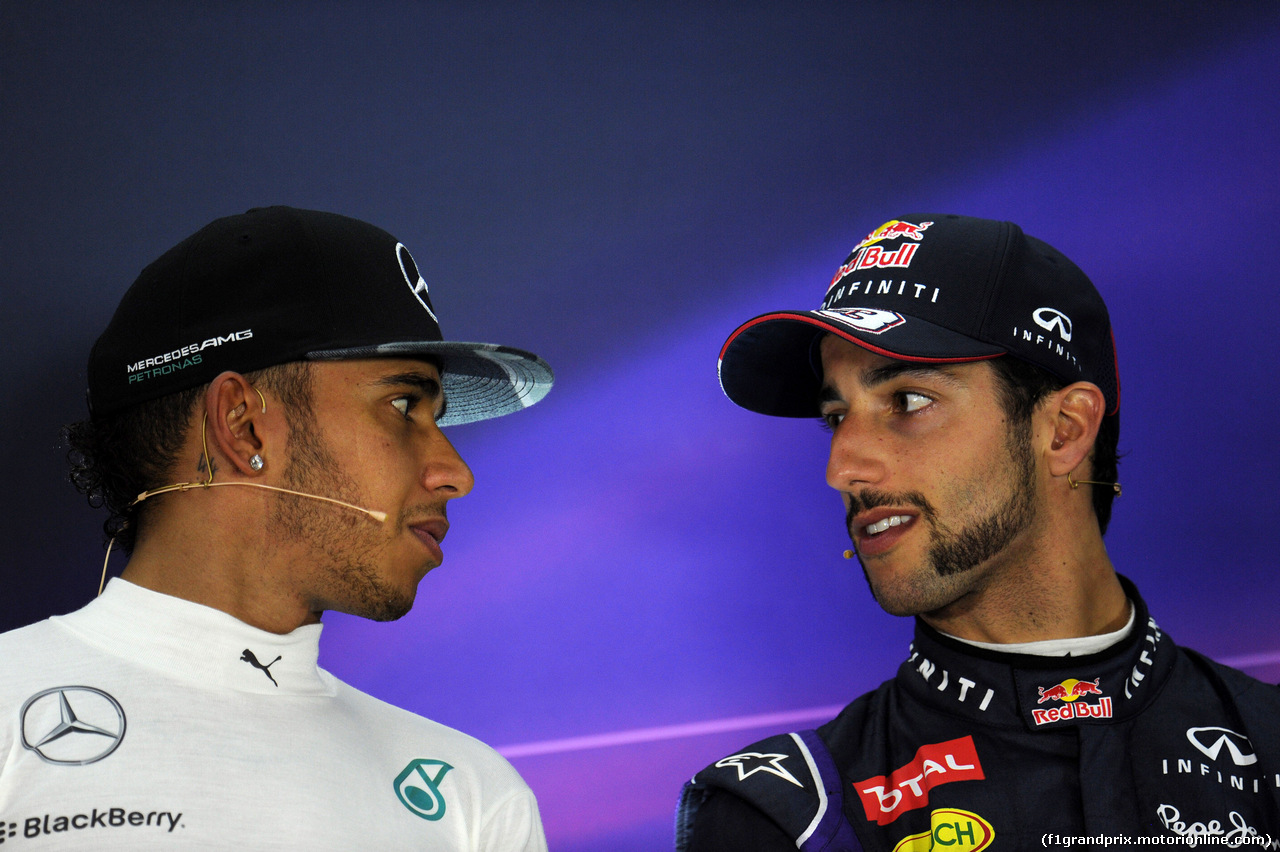 GP USA, 02.11.2014 - Gara, Conferenza Stampa, Lewis Hamilton (GBR) Mercedes AMG F1 W05 e Daniel Ricciardo (AUS) Red Bull Racing RB10