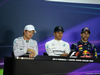 GP USA, 02.11.2014 - Gara, Conferenza Stampa, Nico Rosberg (GER) Mercedes AMG F1 W05, Lewis Hamilton (GBR) Mercedes AMG F1 W05 e Daniel Ricciardo (AUS) Red Bull Racing RB10