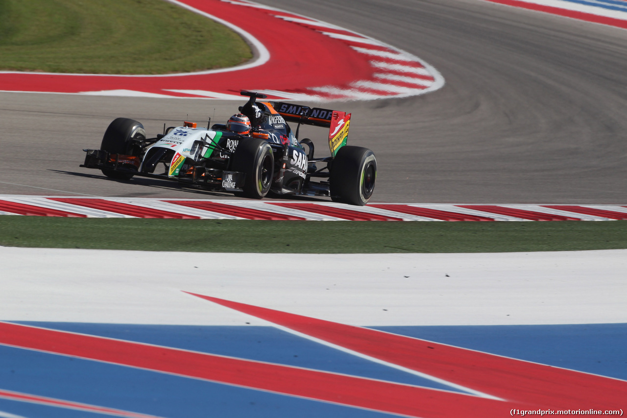 GP USA, 31.10.2014 - Prove Libere 2, Nico Hulkenberg (GER) Sahara Force India F1 VJM07