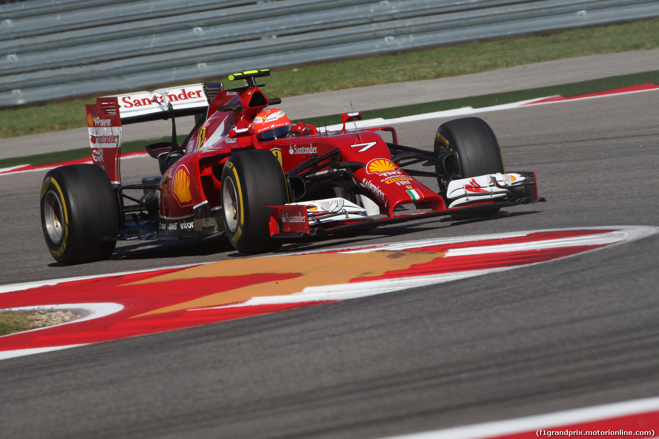 GP USA, 31.10.2014 - Prove Libere 2, Kimi Raikkonen (FIN) Ferrari F14-T