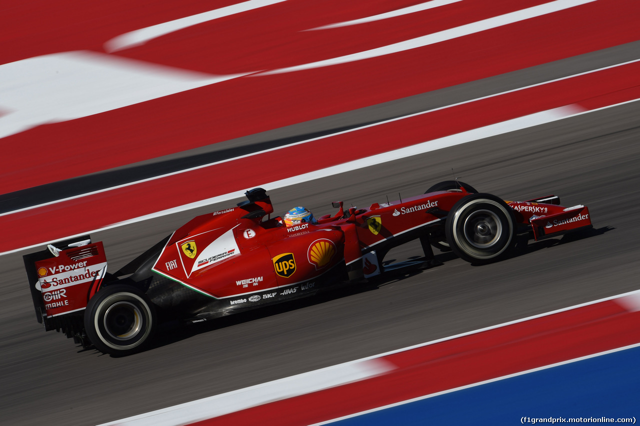 GP USA, 31.10.2014 - Prove Libere 2, Fernando Alonso (ESP) Ferrari F14-T