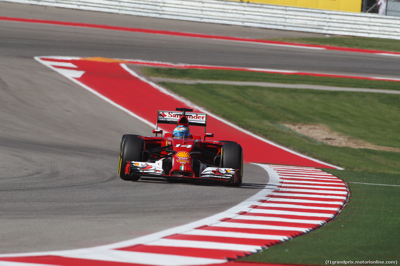 GP USA, 31.10.2014 - Prove Libere 2, Fernando Alonso (ESP) Ferrari F14-T