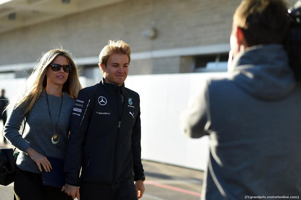 GP USA, 01.11.2014 - Prove Libere 3, Nico Rosberg (GER) Mercedes AMG F1 W05 e sua moglie Vivian Sibold