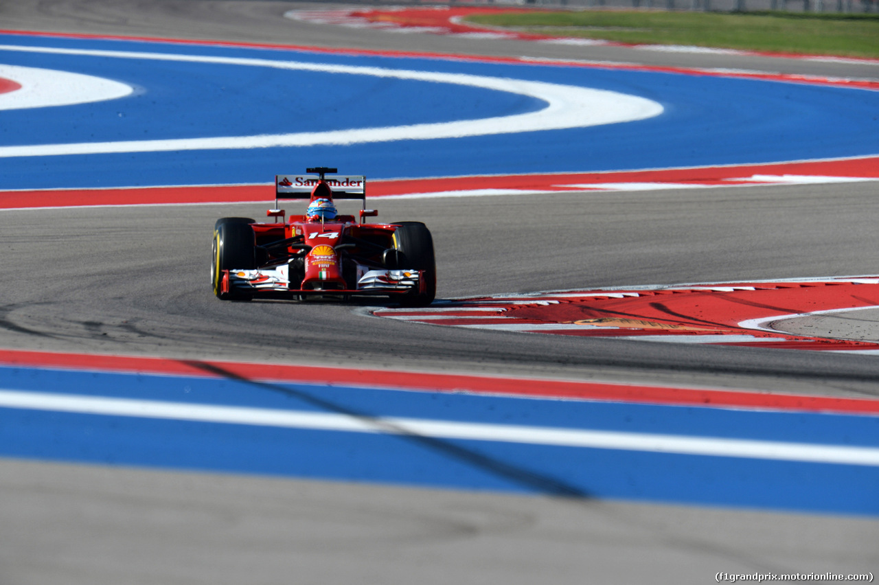 GP USA, 01.11.2014 - Prove Libere 3, Fernando Alonso (ESP) Ferrari F14-T