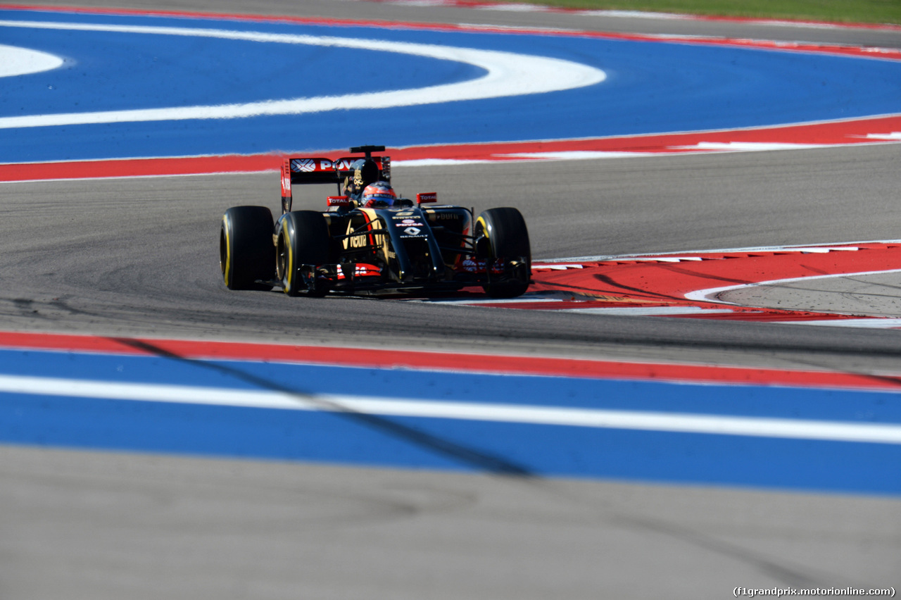 GP USA, 01.11.2014 - Prove Libere 3, Romain Grosjean (FRA) Lotus F1 Team E22