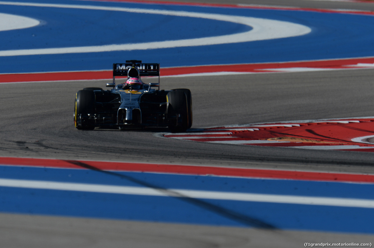 GP USA, 01.11.2014 - Prove Libere 3, Jenson Button (GBR) McLaren Mercedes MP4-29