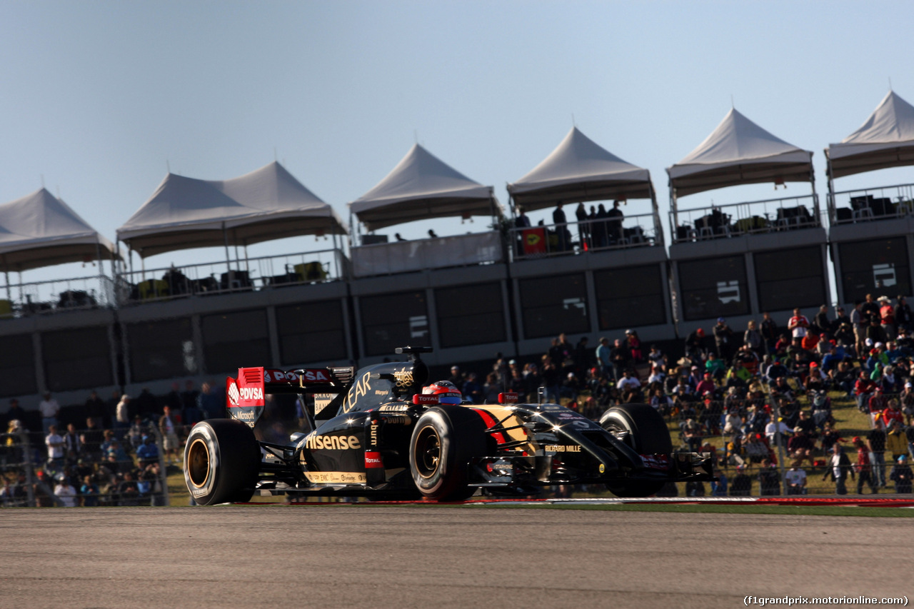 GP USA, 01.11.2014 - Prove Libere 3, Romain Grosjean (FRA) Lotus F1 Team E22