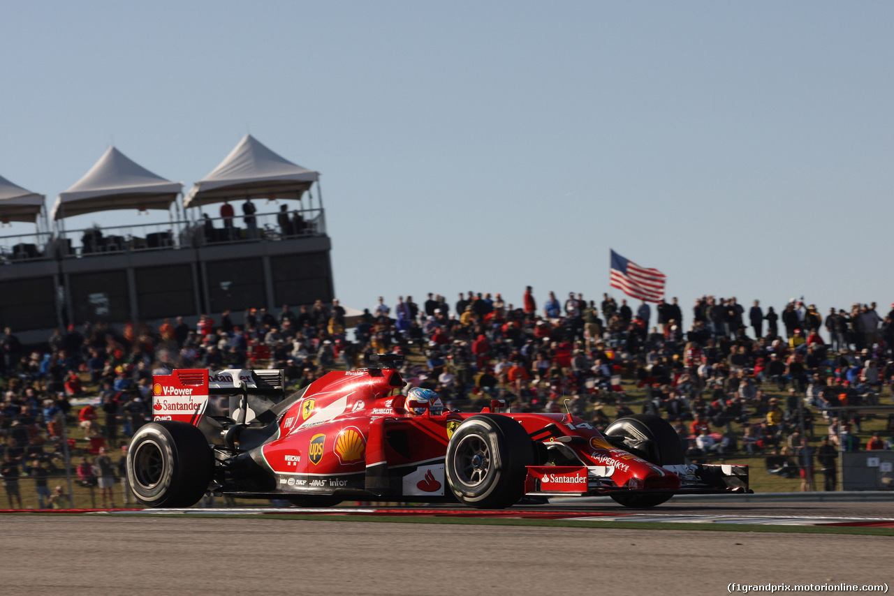 GP USA, 01.11.2014 - Prove Libere 3, Fernando Alonso (ESP) Ferrari F14-T