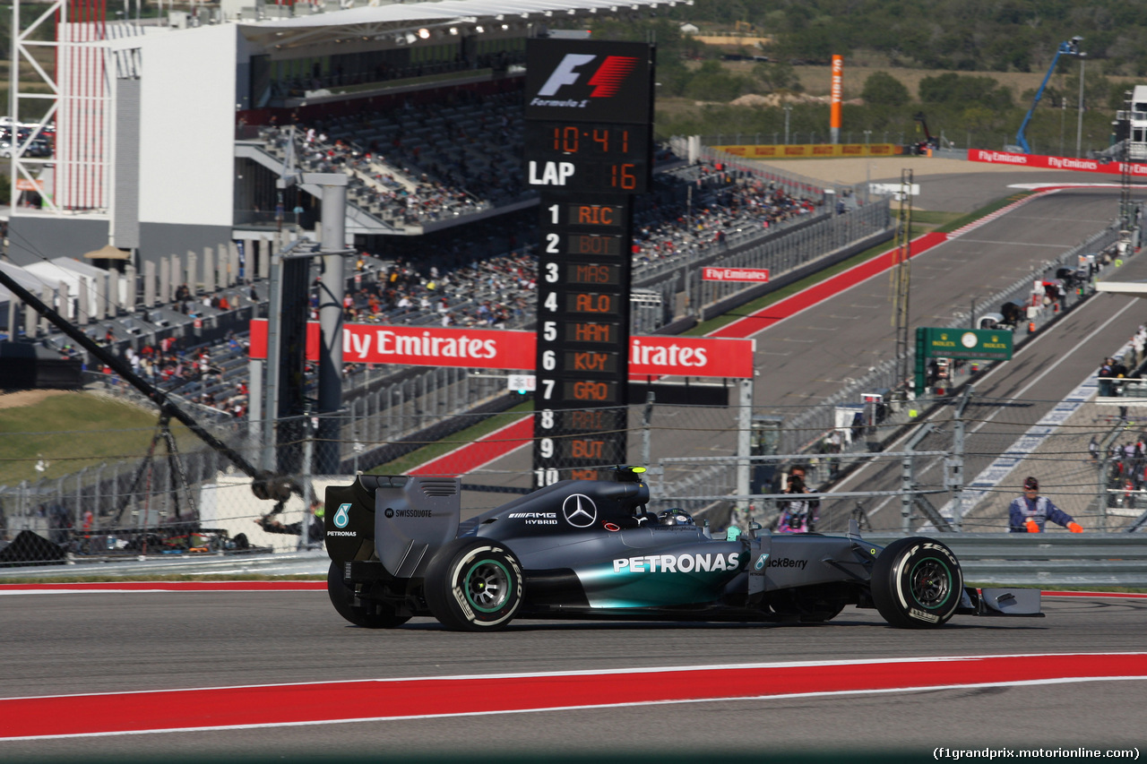 GP USA, 01.11.2014 - Prove Libere 3, Nico Rosberg (GER) Mercedes AMG F1 W05