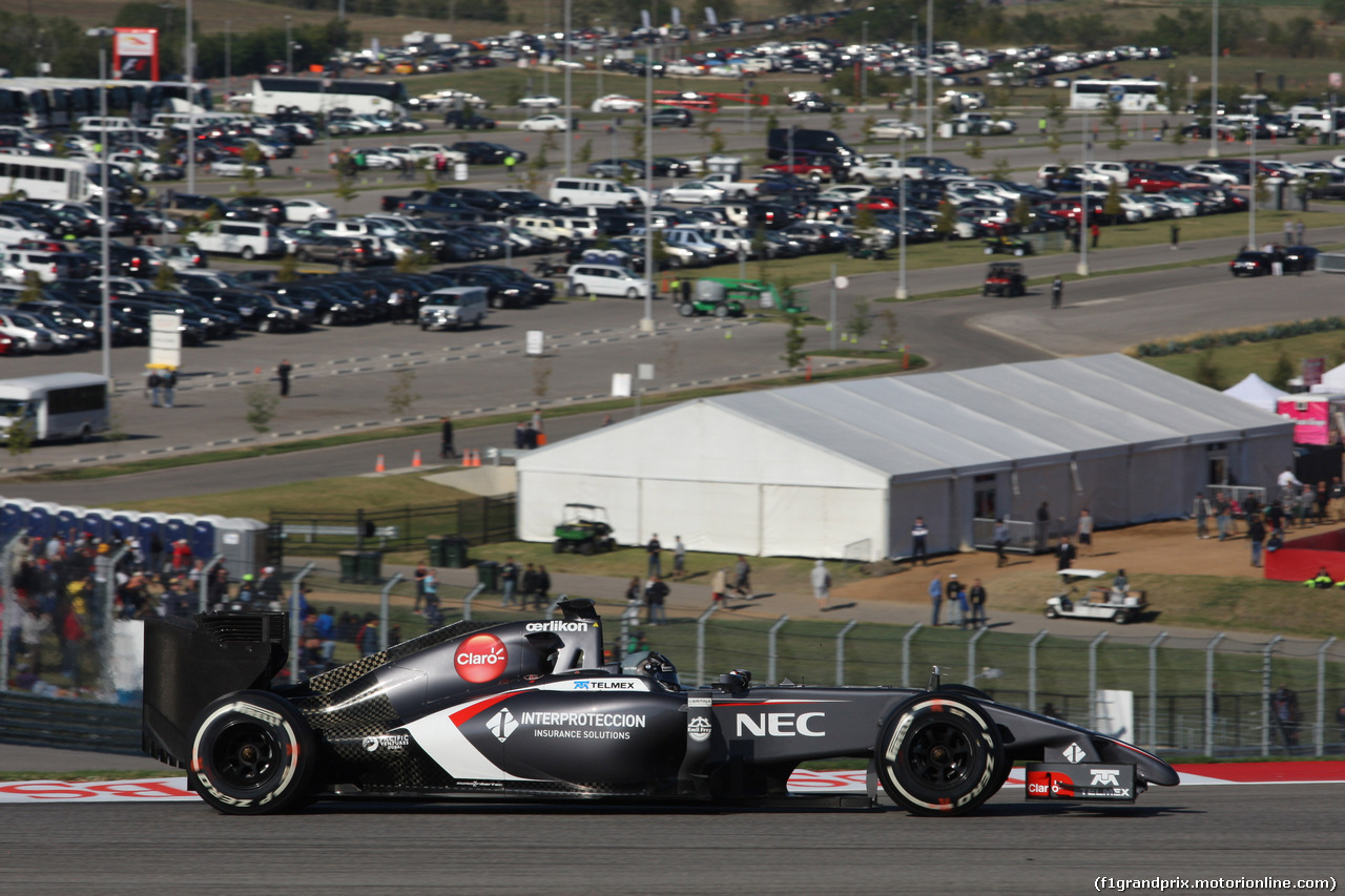 GP USA, 01.11.2014 - Prove Libere 3, Adrian Sutil (GER) Sauber F1 Team C33