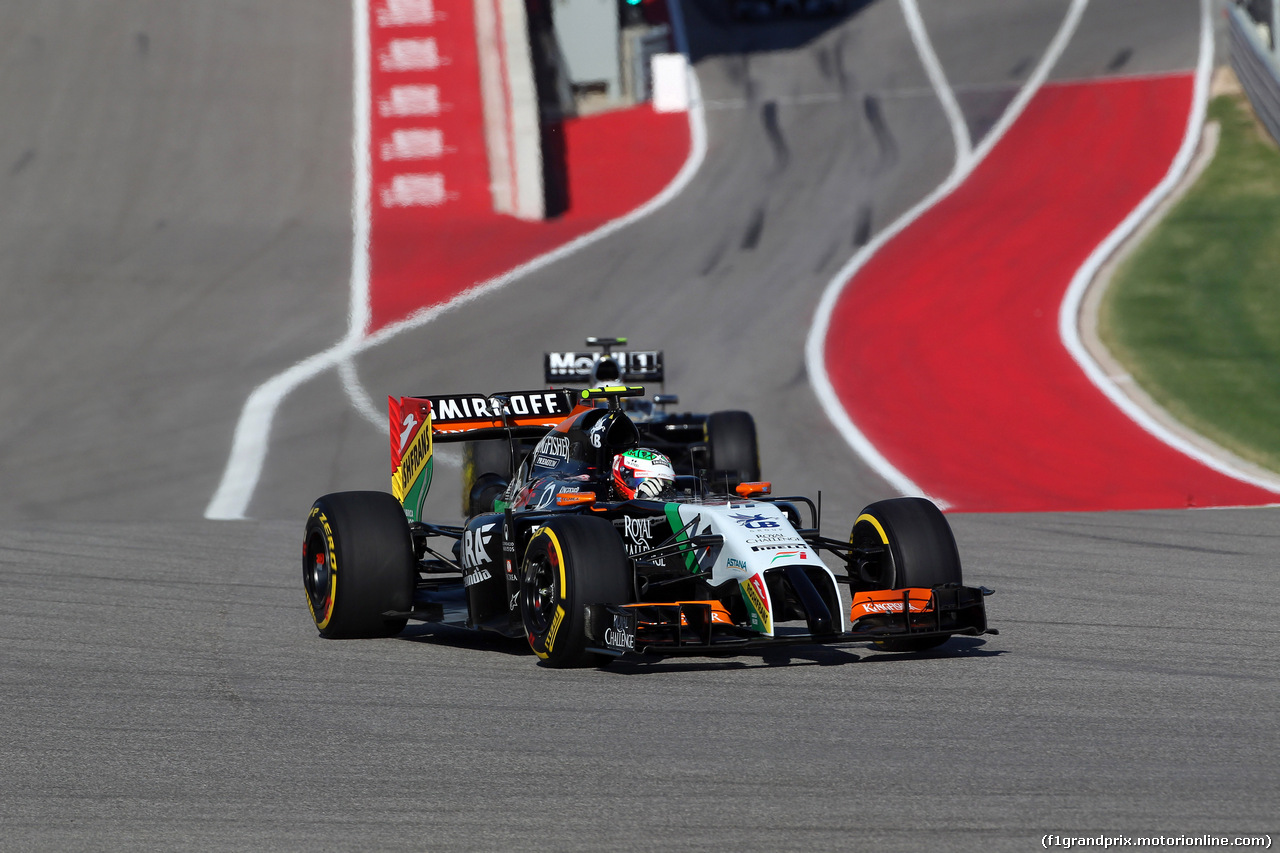 GP USA, 01.11.2014 - Prove Libere 3, Sergio Perez (MEX) Sahara Force India F1 VJM07