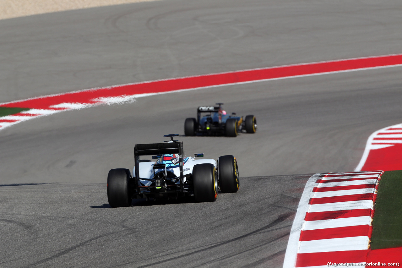 GP USA, 01.11.2014 - Prove Libere 3, Felipe Massa (BRA) Williams F1 Team FW36 e Jenson Button (GBR) McLaren Mercedes MP4-29