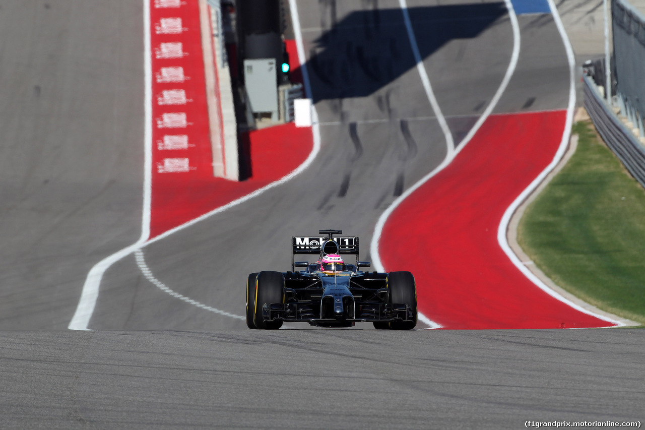 GP USA, 01.11.2014 - Prove Libere 3, Jenson Button (GBR) McLaren Mercedes MP4-29