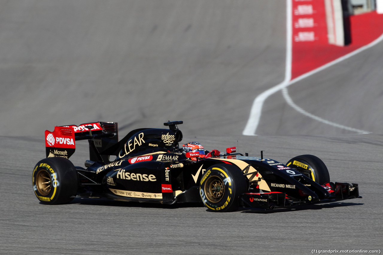 GP USA, 01.11.2014 - Prove Libere 3, Romain Grosjean (FRA) Lotus F1 Team E22