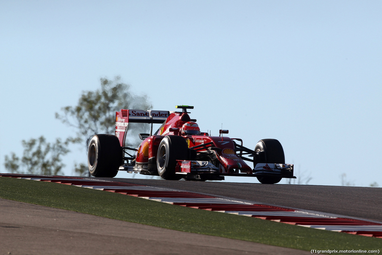 GP USA, 01.11.2014 - Prove Libere 3, Kimi Raikkonen (FIN) Ferrari F14-T