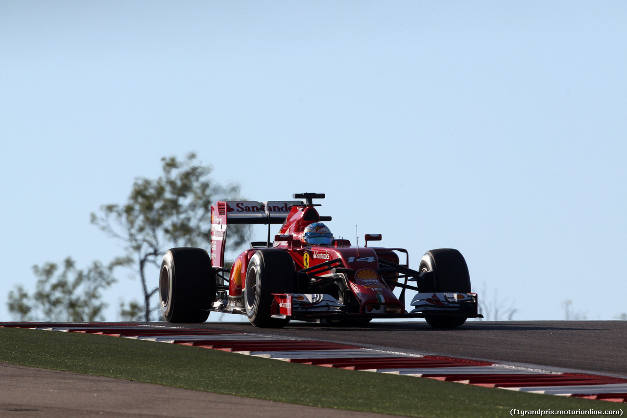 GP USA, 01.11.2014 - Prove Libere 3, Fernando Alonso (ESP) Ferrari F14-T