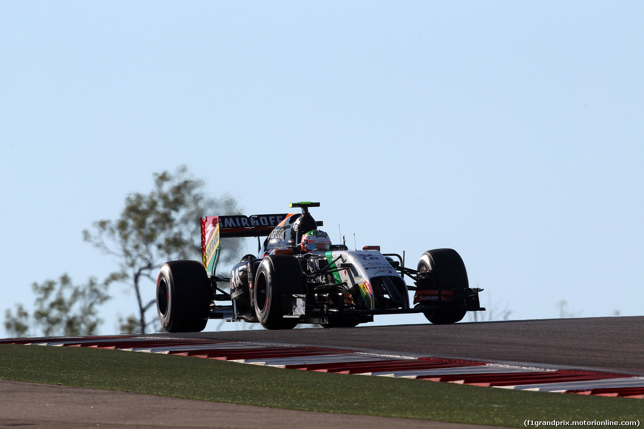 GP USA, 01.11.2014 - Prove Libere 3, Sergio Perez (MEX) Sahara Force India F1 VJM07