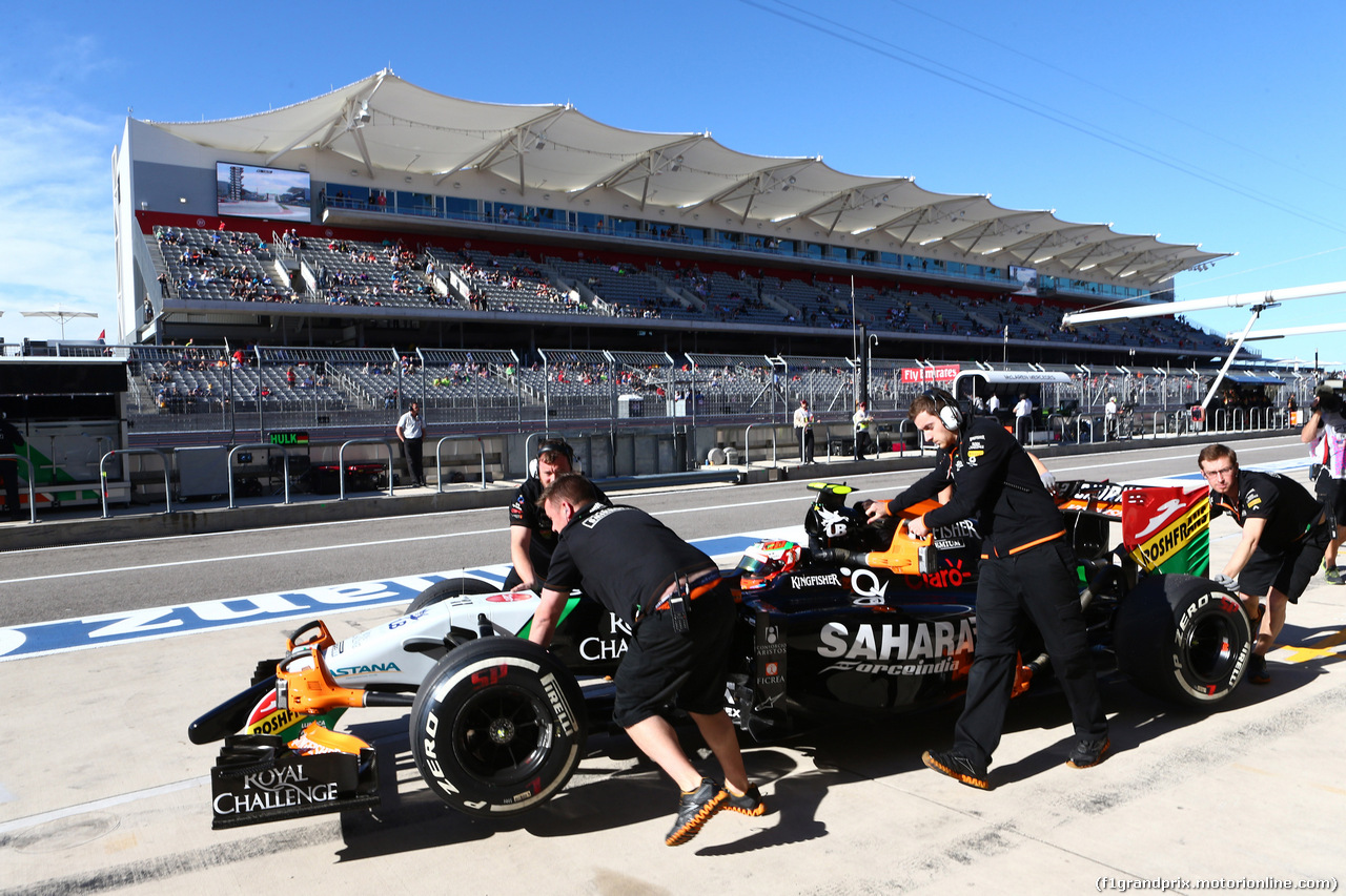 GP USA, 31.10.2014 - Prove Libere 1, Sergio Perez (MEX) Sahara Force India F1 VJM07