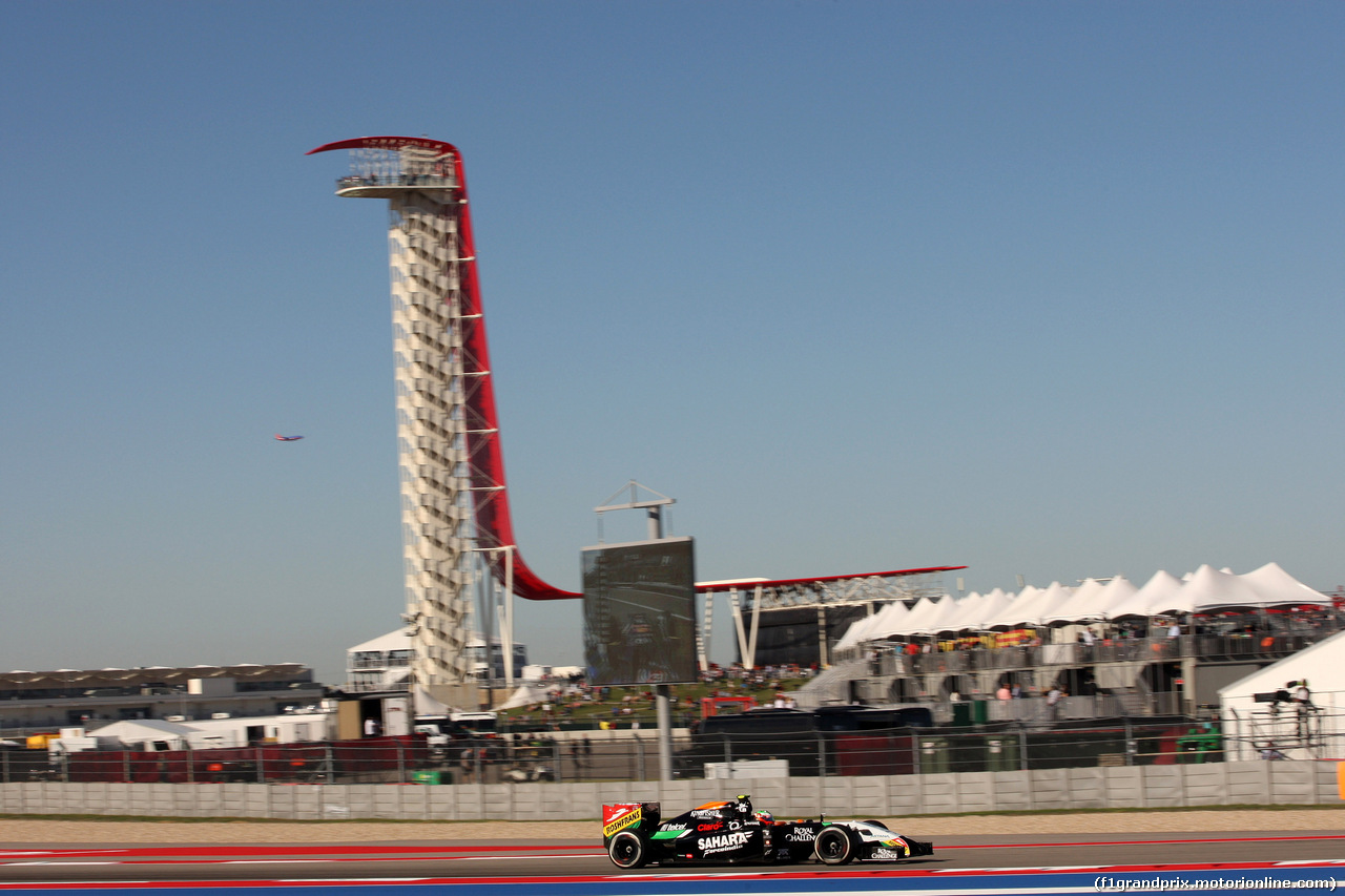 GP USA, 31.10.2014 - Prove Libere 1, Sergio Perez (MEX) Sahara Force India F1 VJM07