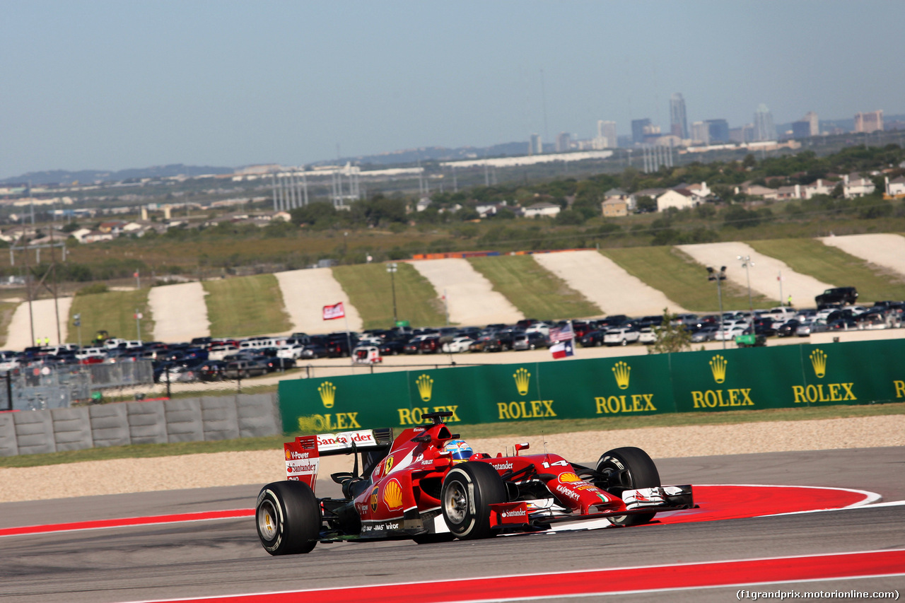 GP USA, 31.10.2014 - Prove Libere 1, Fernando Alonso (ESP) Ferrari F14-T