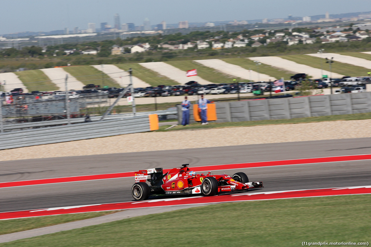 GP USA, 31.10.2014 - Prove Libere 1, Fernando Alonso (ESP) Ferrari F14-T