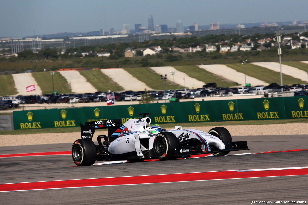 GP USA, 31.10.2014 - Prove Libere 1, Felipe Massa (BRA) Williams F1 Team FW36