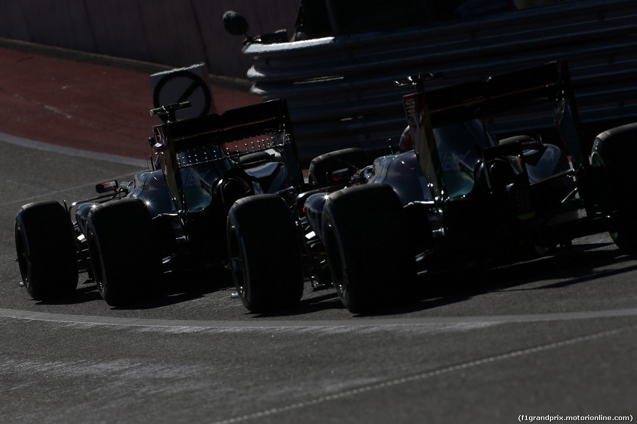 GP USA, 31.10.2014 - Prove Libere 1, Sergio Perez (MEX) Sahara Force India F1 VJM07 e Nico Hulkenberg (GER) Sahara Force India F1 VJM07