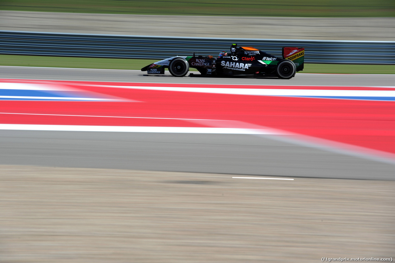 GP USA, 31.10.2014 - Prove Libere 1, Sergio Perez (MEX) Sahara Force India F1 VJM07