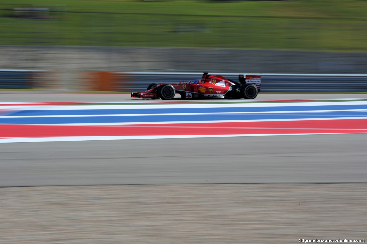 GP USA, 31.10.2014 - Prove Libere 1, Fernando Alonso (ESP) Ferrari F14-T