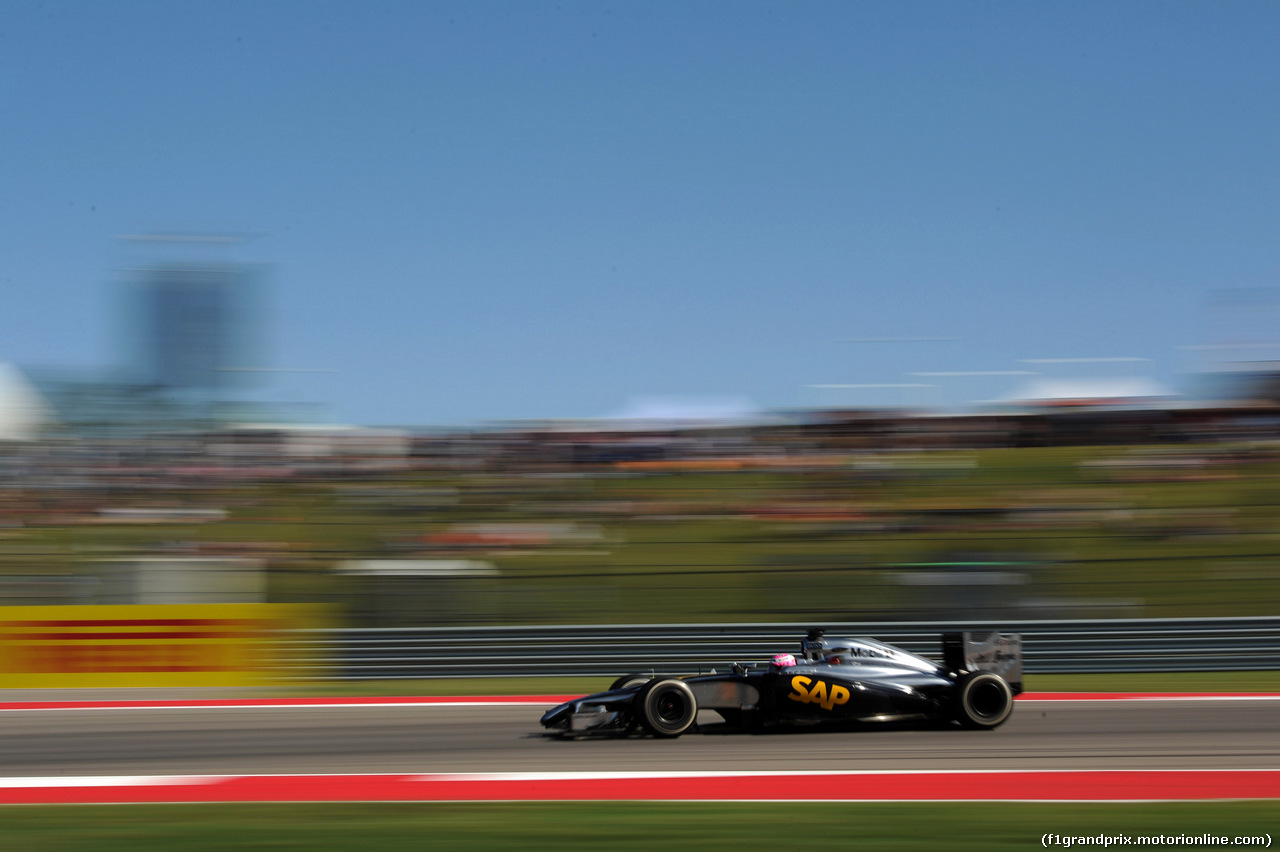 GP USA, 31.10.2014 - Prove Libere 1, Jenson Button (GBR) McLaren Mercedes MP4-29