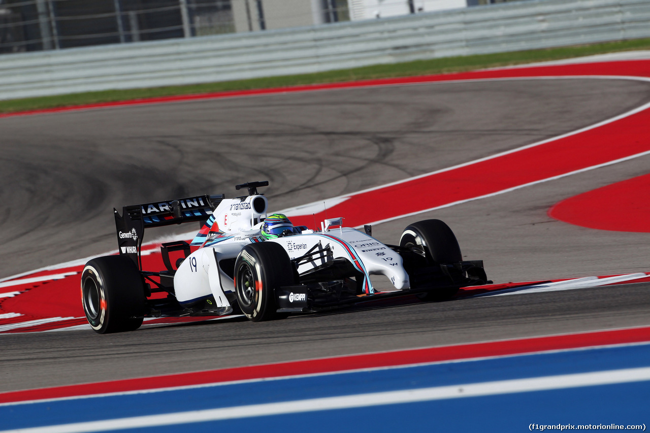 GP USA, 31.10.2014 - Prove Libere 1, Felipe Massa (BRA) Williams F1 Team FW36