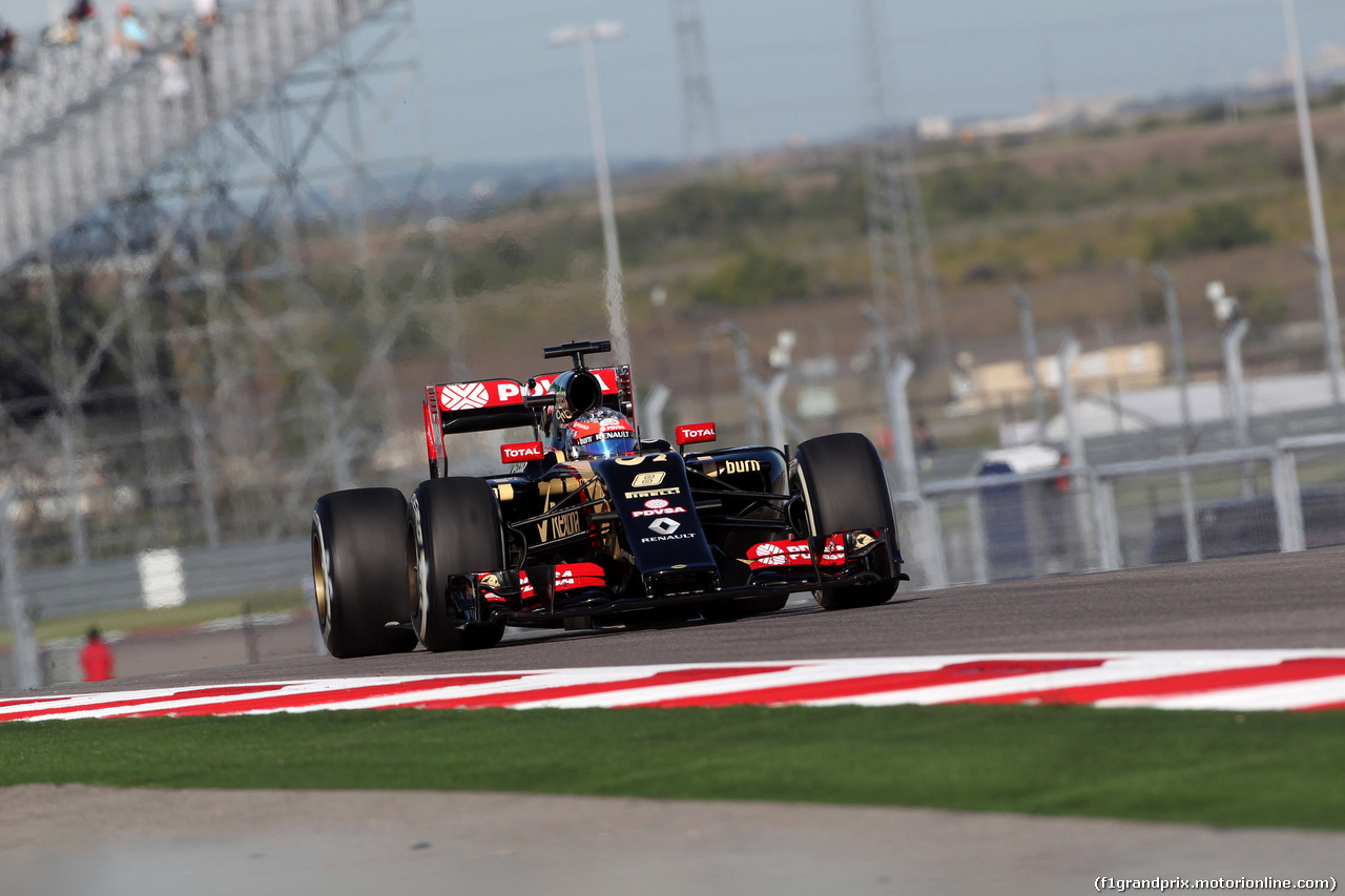 GP USA, 31.10.2014 - Prove Libere 1, Romain Grosjean (FRA) Lotus F1 Team E22