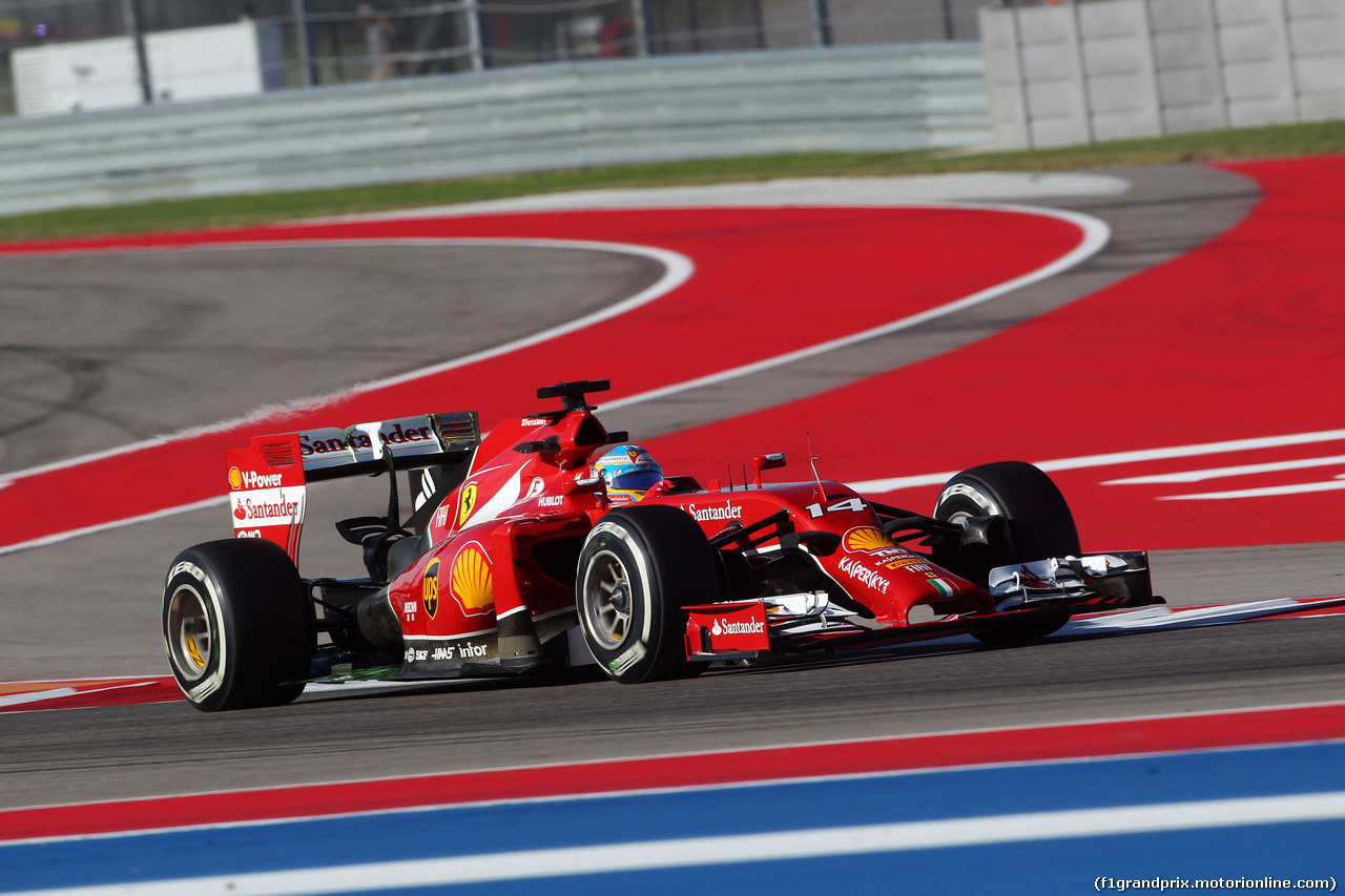 GP USA, 31.10.2014 - Prove Libere 1, Fernando Alonso (ESP) Ferrari F14-T