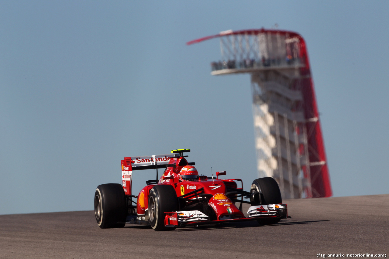 GP USA, 31.10.2014 - Prove Libere 1, Kimi Raikkonen (FIN) Ferrari F14-T