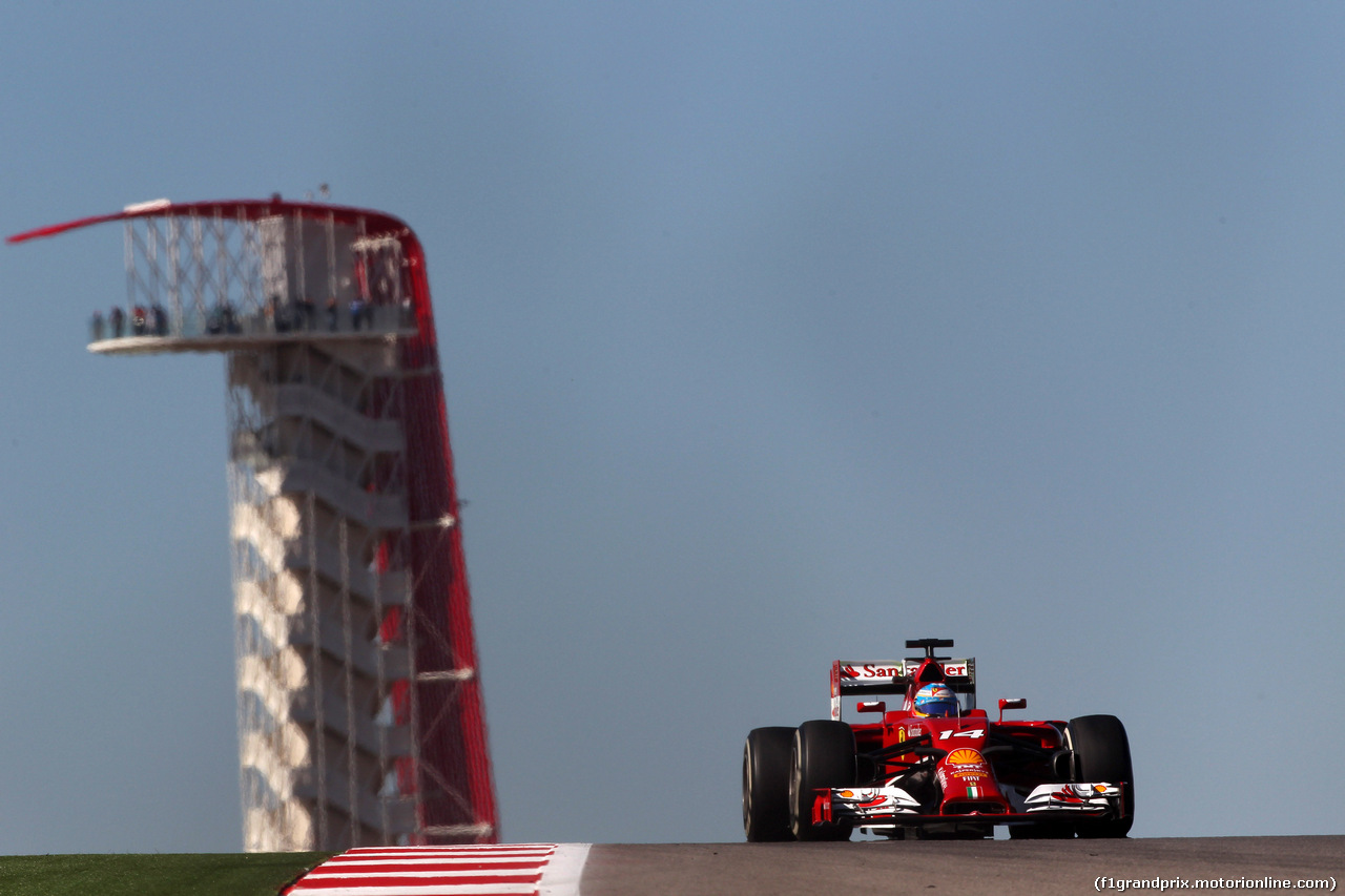 GP USA, 31.10.2014 - Prove Libere 1, Fernando Alonso (ESP) Ferrari F14-T