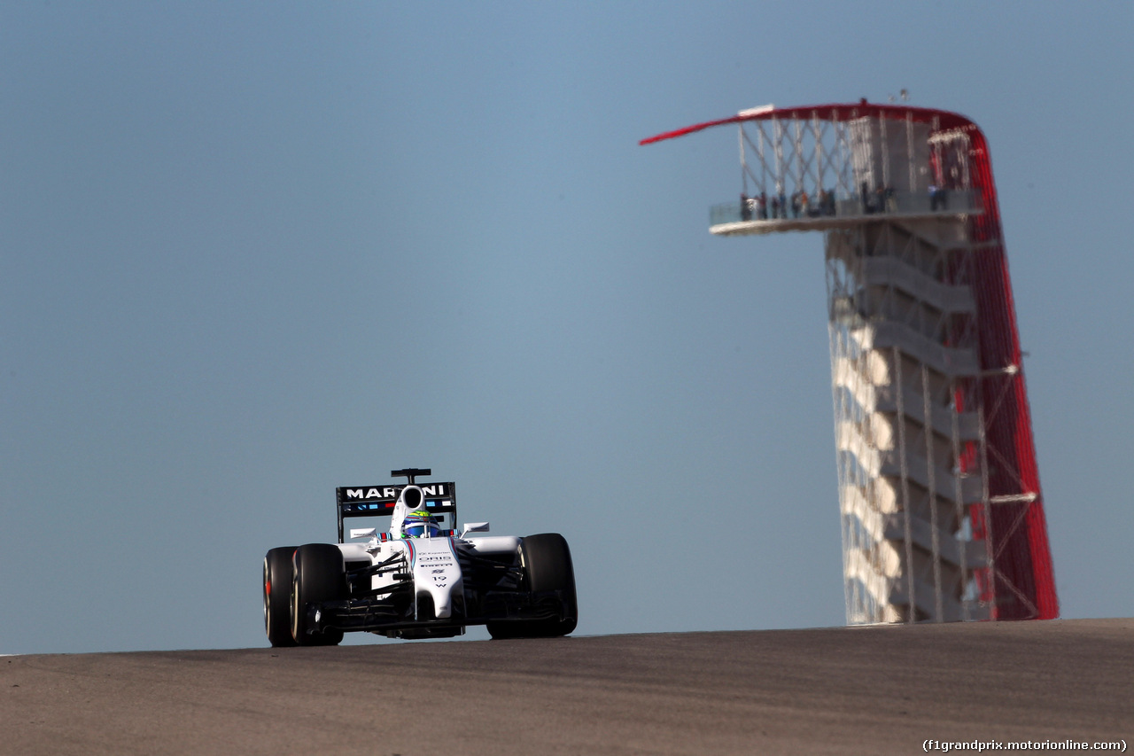 GP USA, 31.10.2014 - Prove Libere 1, Felipe Massa (BRA) Williams F1 Team FW36