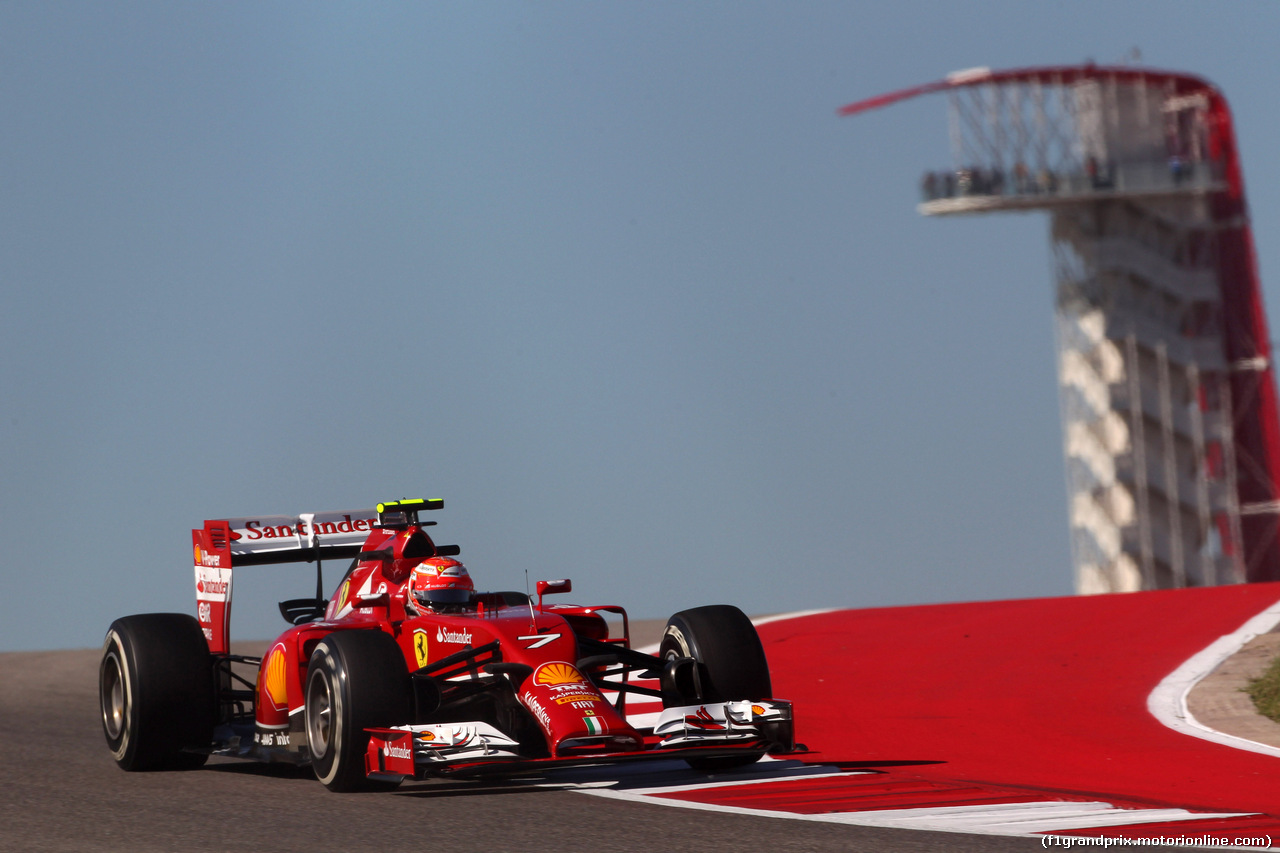 GP USA, 31.10.2014 - Prove Libere 1, Kimi Raikkonen (FIN) Ferrari F14-T