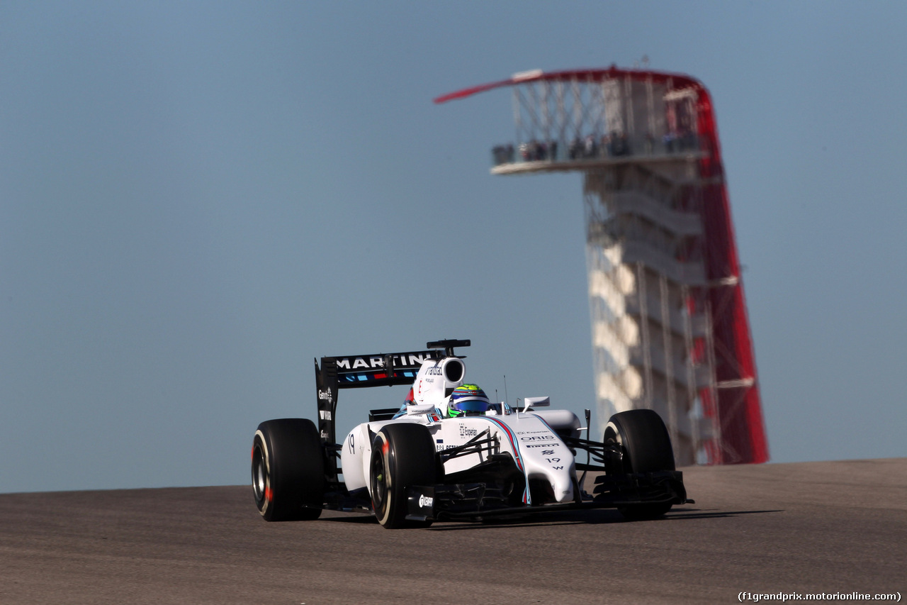 GP USA, 31.10.2014 - Prove Libere 1, Felipe Massa (BRA) Williams F1 Team FW36