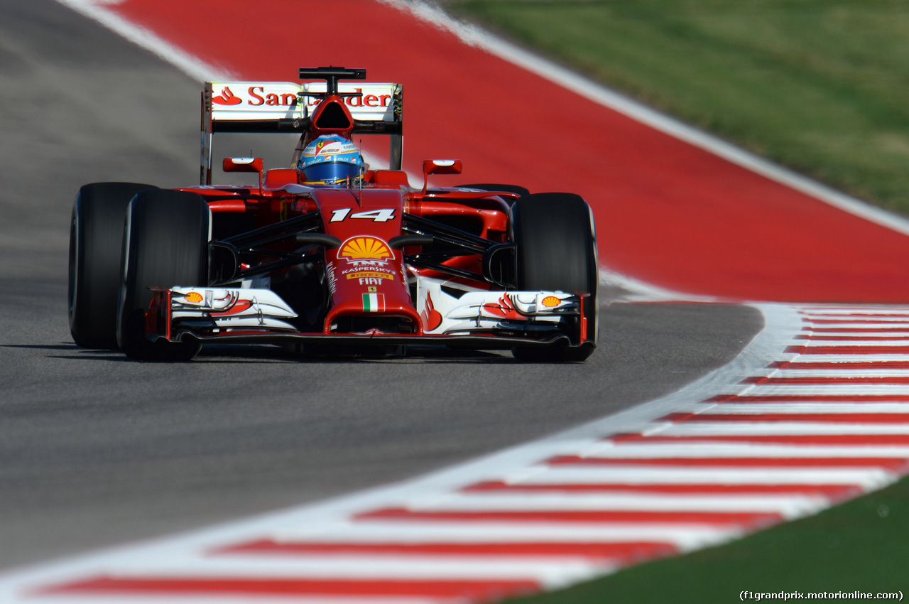 GP USA, 31.10.2014 - Prove Libere 1, Fernando Alonso (ESP) Ferrari F14-T