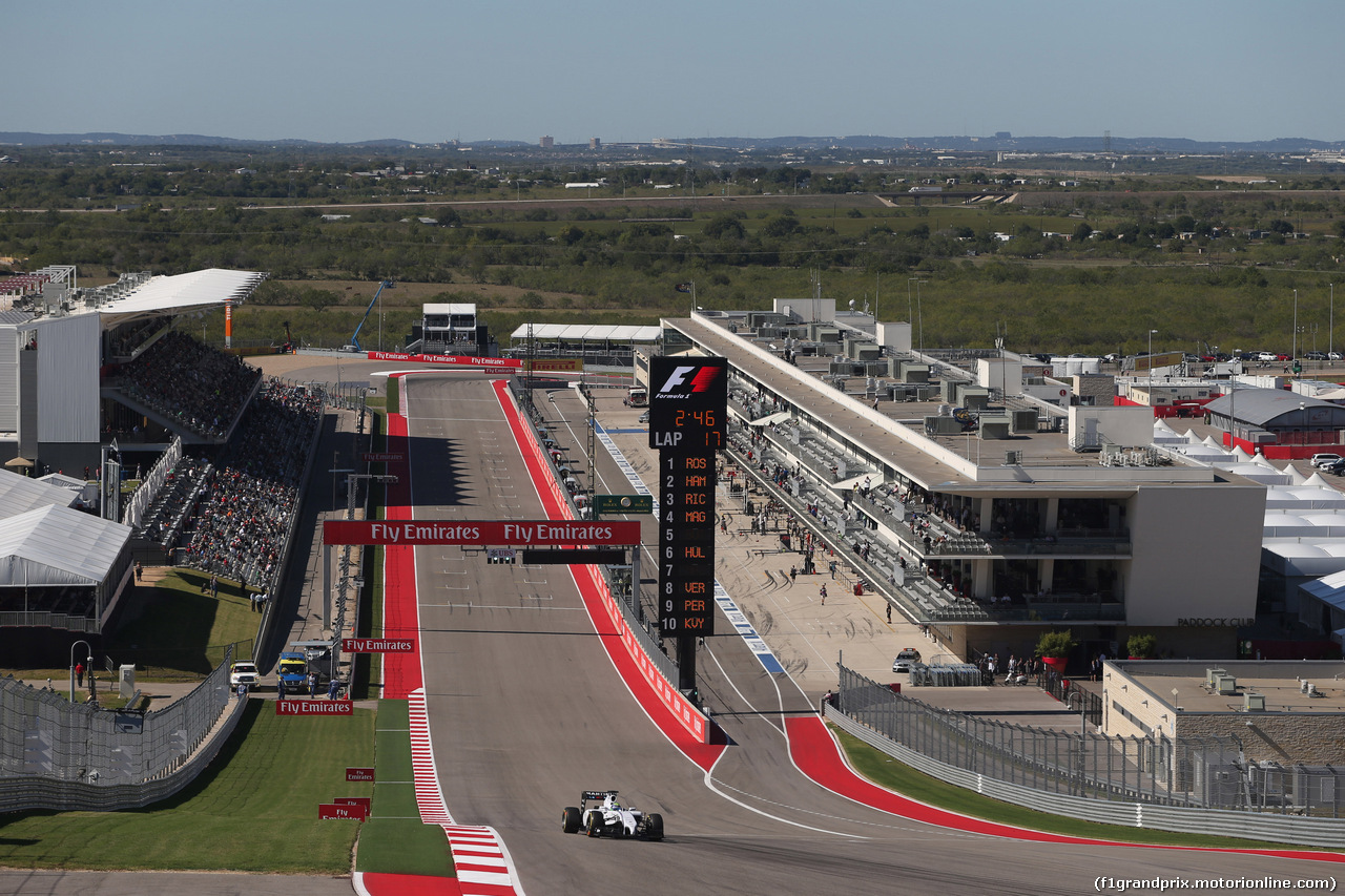 GP USA, 31.10.2014 - Prove Libere 2, Felipe Massa (BRA) Williams F1 Team FW36