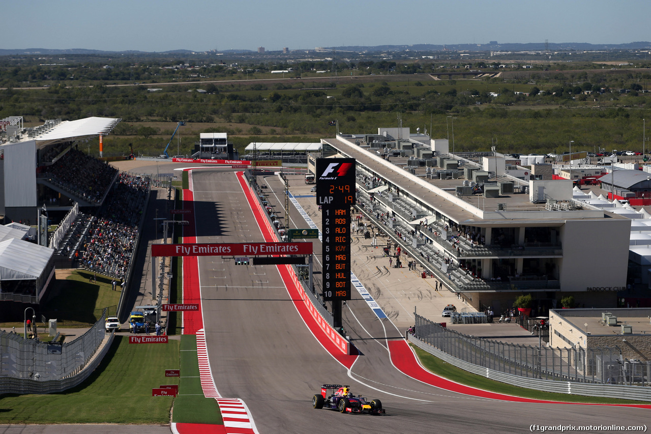 GP USA, 31.10.2014 - Prove Libere 2, Daniel Ricciardo (AUS) Red Bull Racing RB10