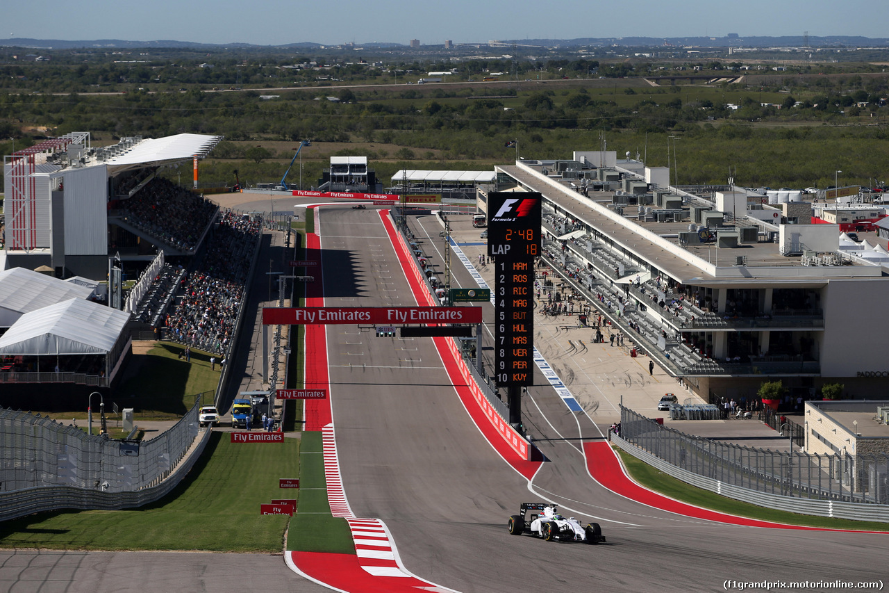 GP USA, 31.10.2014 - Prove Libere 2, Felipe Massa (BRA) Williams F1 Team FW36