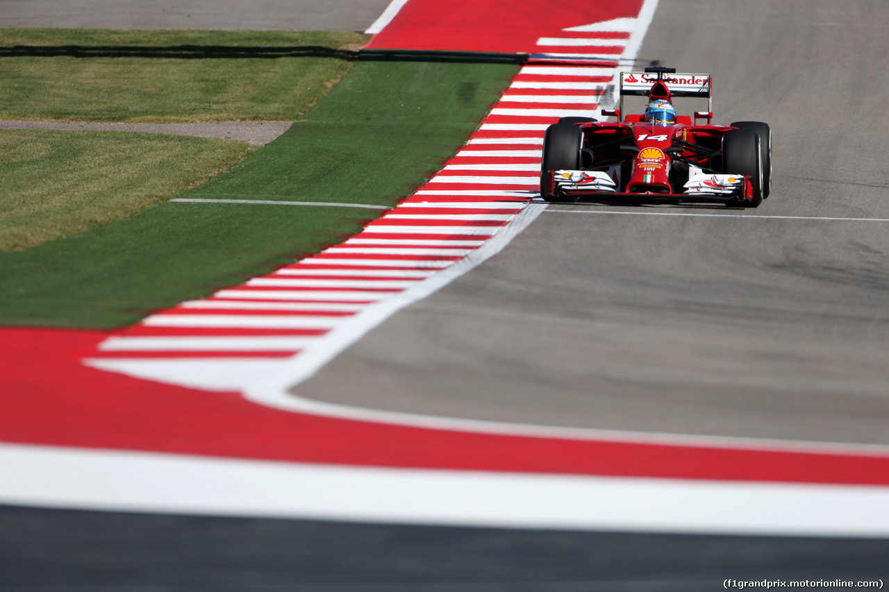 GP USA, 31.10.2014 - Prove Libere 2, Fernando Alonso (ESP) Ferrari F14-T